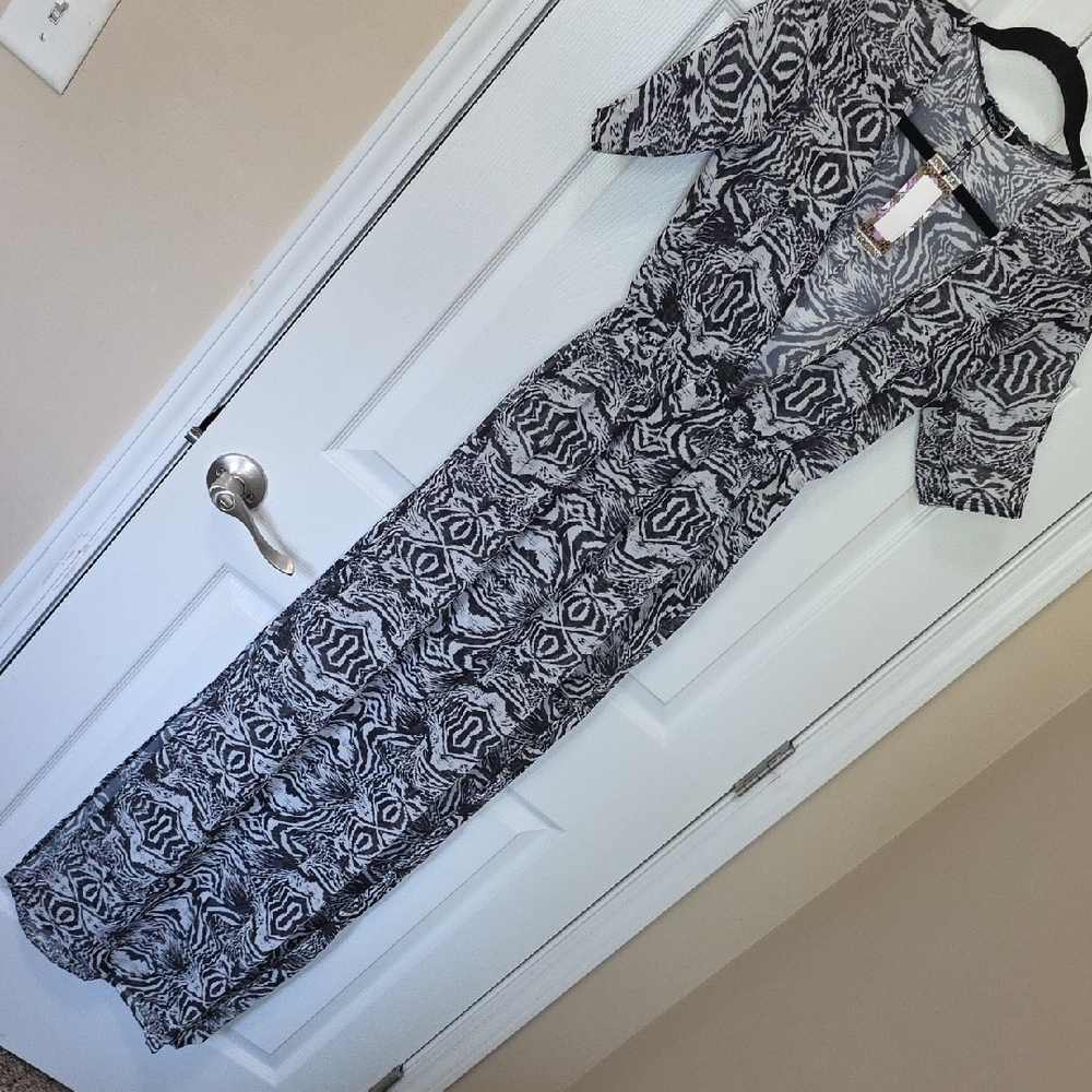 Black and White Patterned Jumpsuit